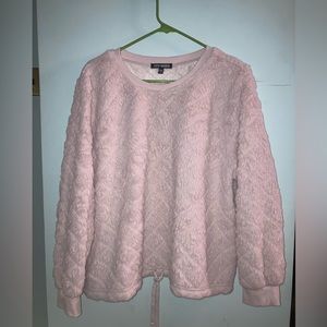 Steve Madden quilted pink Sherpa sweatshirt with drawstring bottom. XXL